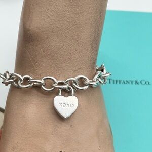 🔴Authentic Tiffany & Co. Silver Heart Charm XOXO Bracelet 🔴